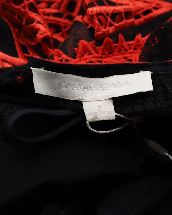 Jonathan Simkhai Geborduurde Hi-lo Halterjurk in Rood Polyester - Image 2