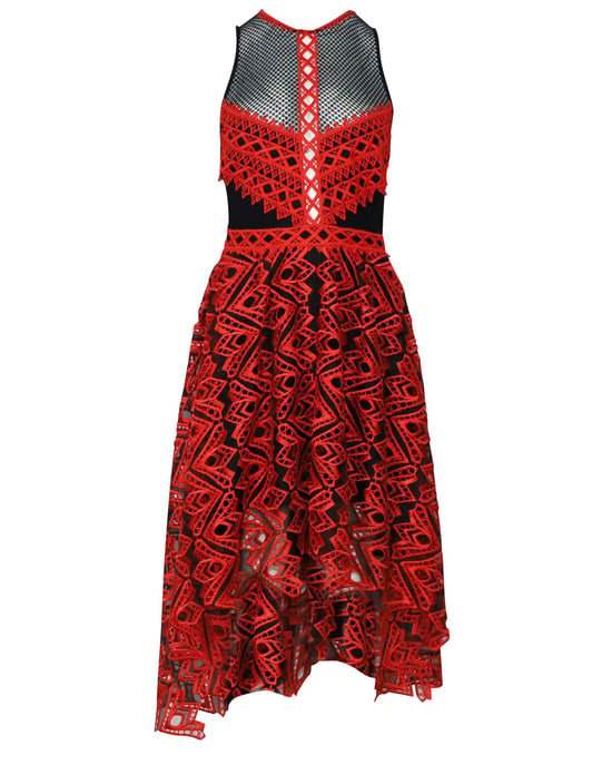 Jonathan Simkhai Geborduurde Hi-lo Halterjurk in Rood Polyester - Image 4
