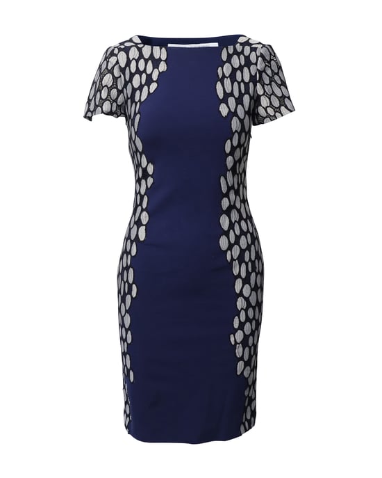 Diane Von Furstenberg Koningin Tilda-jurk in marineblauwe viscose - Image 1