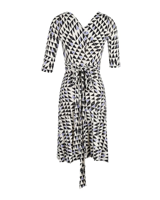 Diane Von Furstenberg Penna Geometriskt Mönstrat Omlottklänning i Flerfärgad Siden - Image 3