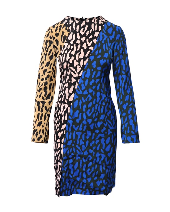 Diane Von Furstenberg Belmont Shiftklänning i flerfärgad siden - Image 1