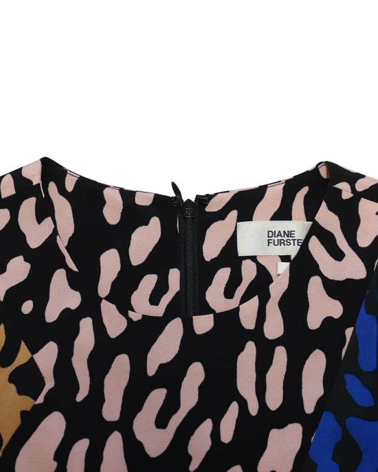 Diane Von Furstenberg Belmont Shiftklänning i flerfärgad siden - Image 4