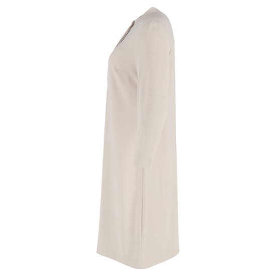 Escada – Knälång klänning med mandarinkrage i beige triacetat - Image 2