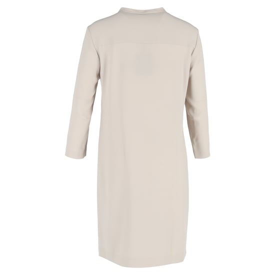 Escada – Knälång klänning med mandarinkrage i beige triacetat - Image 3