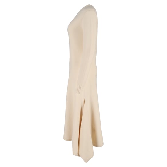 Jil Sander gebreide midi-jurk met lange mouwen van crèmekleurige wol. - Image 2