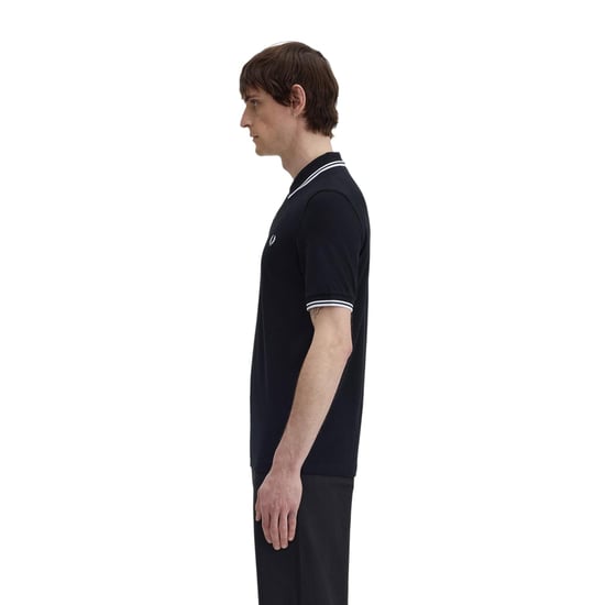 Fred Perry Heren Twin Tip Poloshirt (Zwart) - Image 4