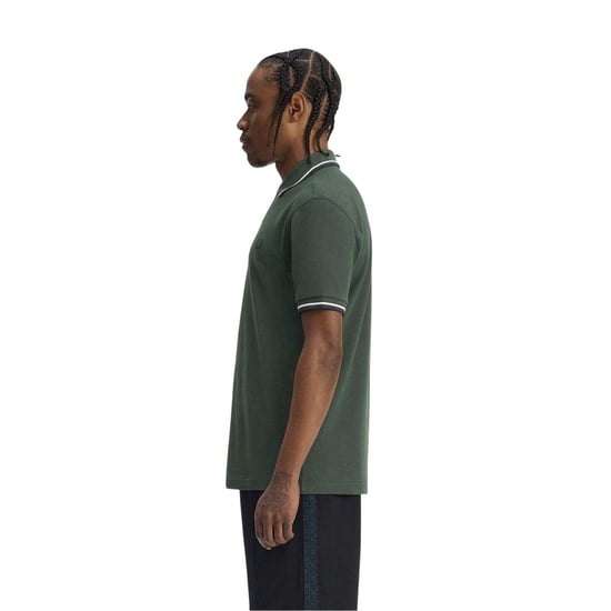 Fred Perry Heren Twin Tip Poloshirt (Hofgroen) - Image 4