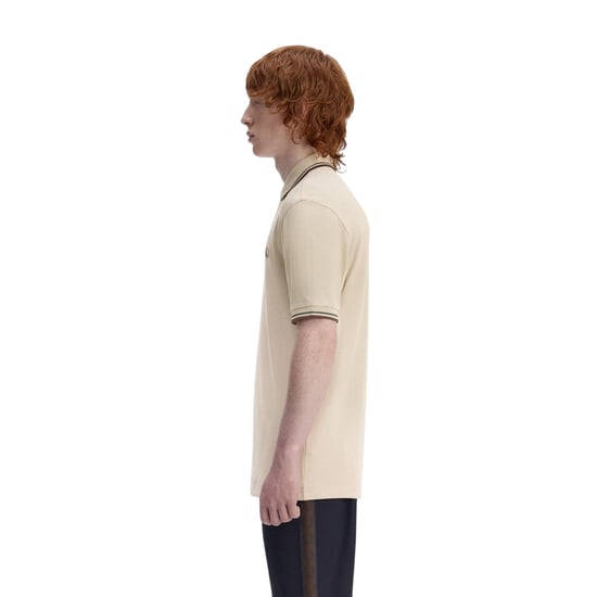 Fred Perry Heren Twin Tip Poloshirt (Warm Beige) - Image 4