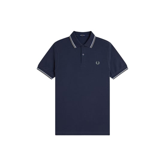 Fred Perry Heren Twin Tip Poloshirt (Airforce Blauw) - Image 1
