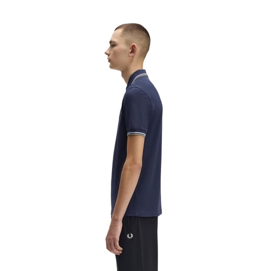 Fred Perry Heren Twin Tip Poloshirt (Airforce Blauw) - Image 3