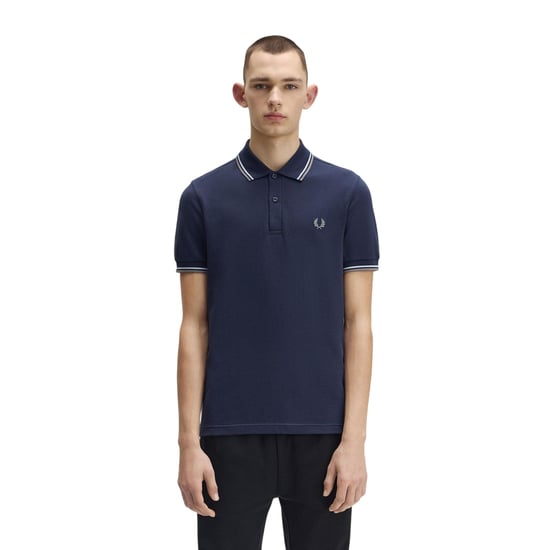 Fred Perry Heren Twin Tip Poloshirt (Airforce Blauw) - Image 4