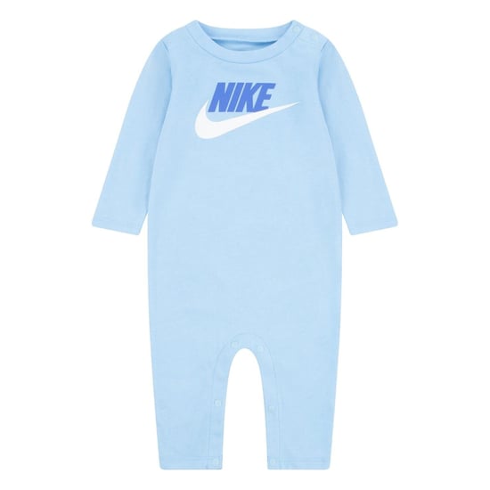 Girls Nike Crew Neck Long Sleeve Logo Print Romper in Blue - Image 1