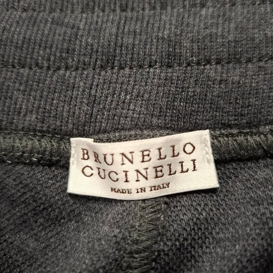 Brunello Cucinelli Mélange Shorts med dragsko i grå bomull - Image 3