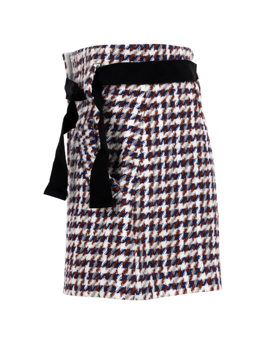 Maje shorts met hoge taille en riem in veelkleurig katoen - Image 3