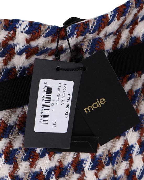 Maje shorts met hoge taille en riem in veelkleurig katoen - Image 4