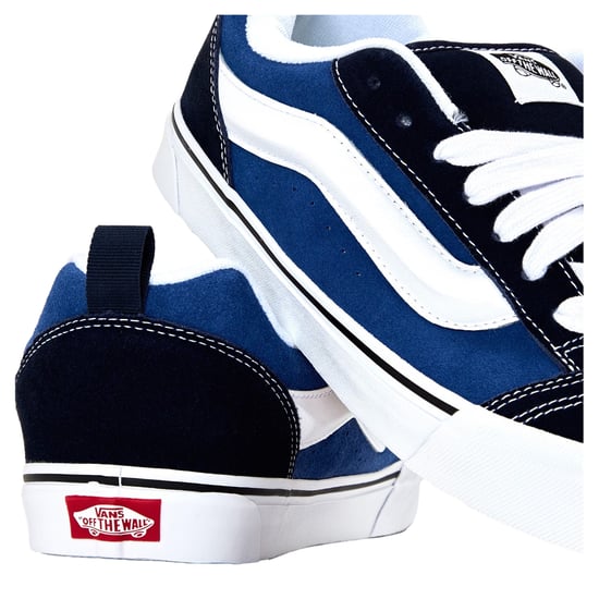 Vans Mens Knu Skool Padded Suede Skate Shoes (Navy/White) - Image 4