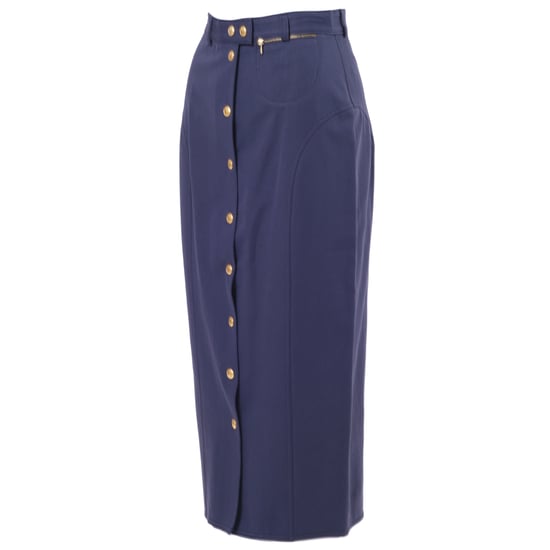 Gucci by Tom Ford Blå kjol med guldknappar fram - 00-tal - Image 2