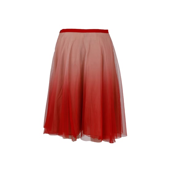 Röd Valentino Ombre Tyllkjol med A-linjemönster – 10-tal - Image 3