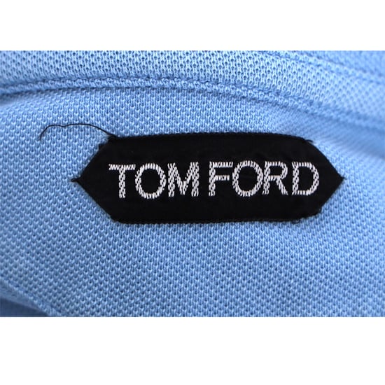 Tom Ford pikétröja med kort ärm i blå bomull - Image 4