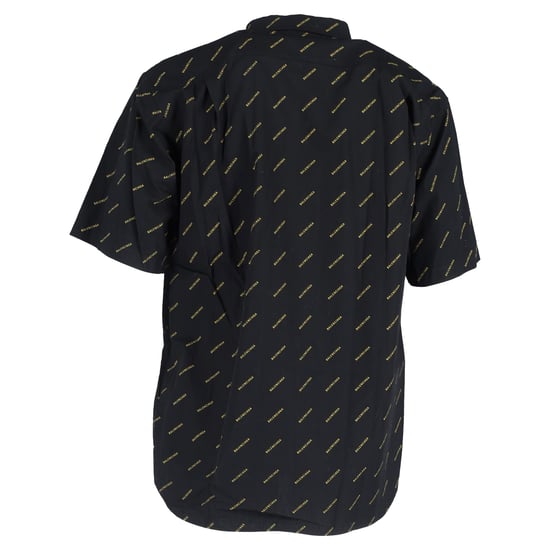 Balenciaga – Kortärmad skjorta med heltäckande logotyp, svart bomull - Image 3