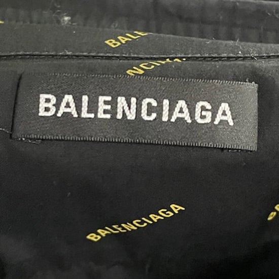 Balenciaga – Kortärmad skjorta med heltäckande logotyp, svart bomull - Image 4