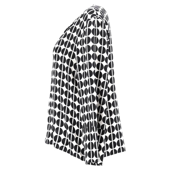 Etro Prickig Långärmad Blus i Svart och Vit Siden - Image 2