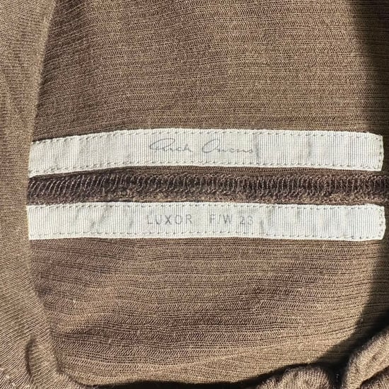Rick Owens ribbad långärmad t-shirt i brun viskos - Image 4