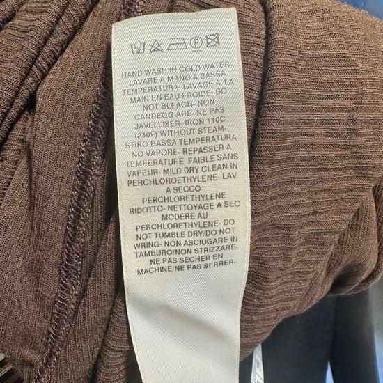 Rick Owens ribbad långärmad t-shirt i brun viskos - Image 6