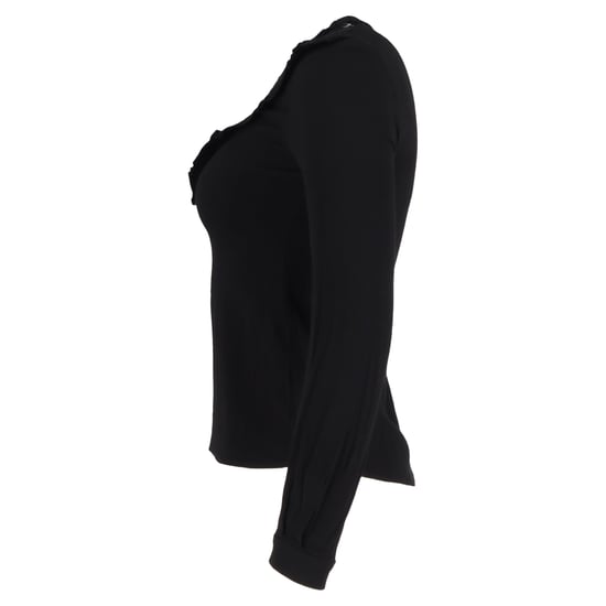 Maje blouse met ruches en ritssluiting, lange mouwen, in zwart polyester - Image 2