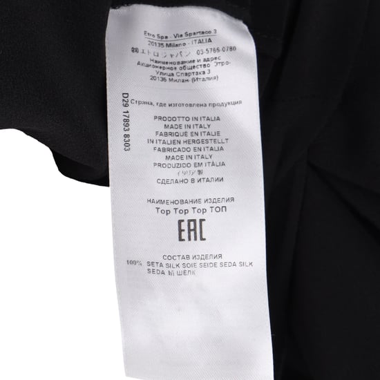 Etro blouse met V-hals en lange mouwen in zwarte viscose - Image 5
