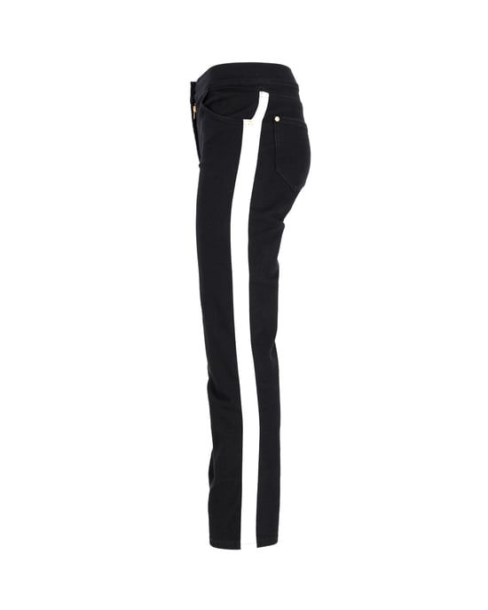 Balmain skinny jeans met contrasterende strepen in zwart katoen - Image 2