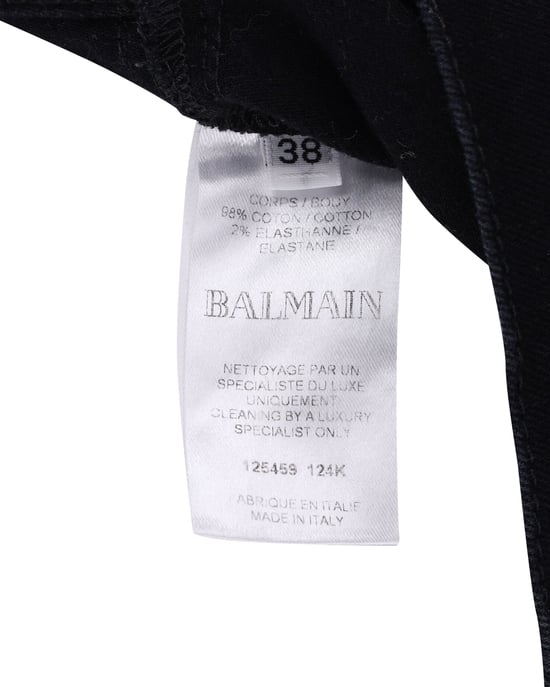 Balmain skinny jeans met contrasterende strepen in zwart katoen - Image 5