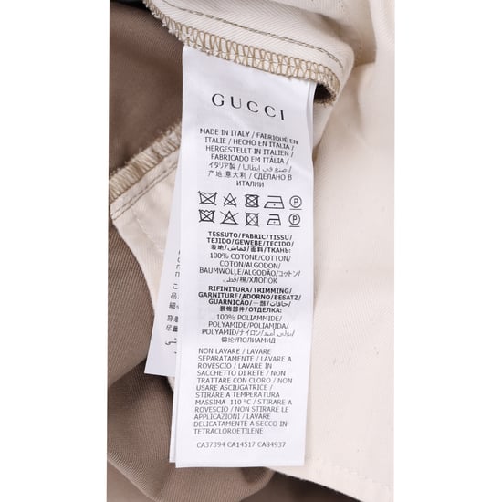Gucci – Kontrastrandiga byxor med logotypdetaljer i brun bomull - Image 5