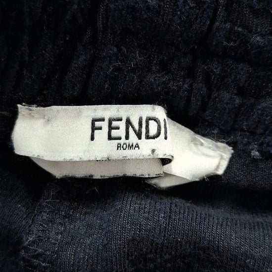 Fendi FF Drawstring Wide-Leg Trousers in Black Velvet - Image 3