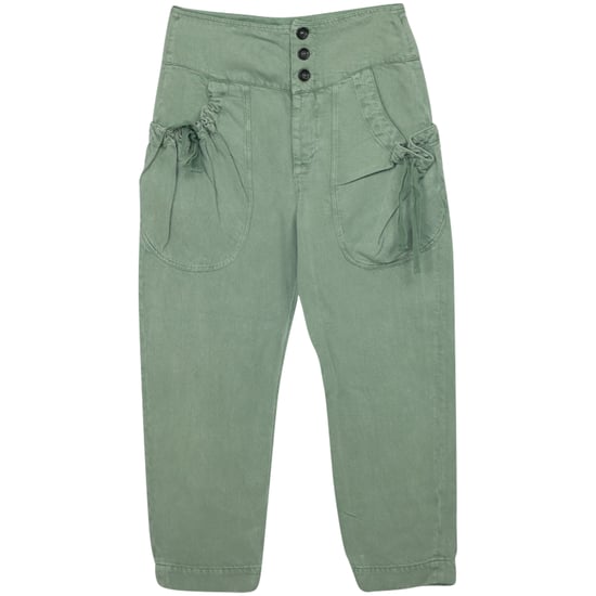 Isabel Marant Etoile cargo broek met plooien en zakken in groen linnen - Image 1