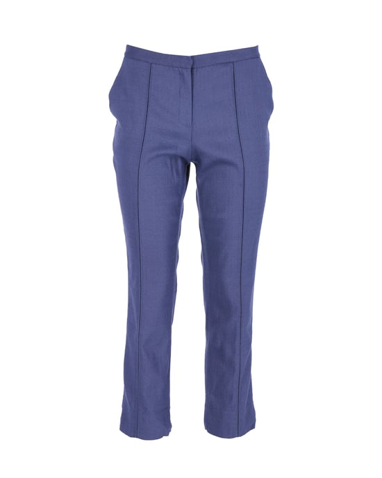 Diane Von Furstenberg broek met plooien in blauwe viscose - Image 1