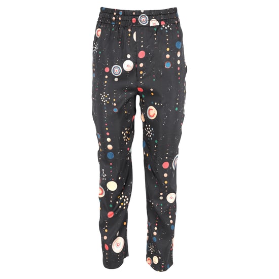 Isabel Marant broek met stippenprint, elastische taille en rechte pijpen in zwart katoen - Image 1