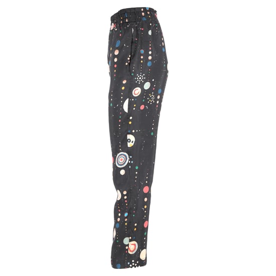 Isabel Marant broek met stippenprint, elastische taille en rechte pijpen in zwart katoen - Image 2