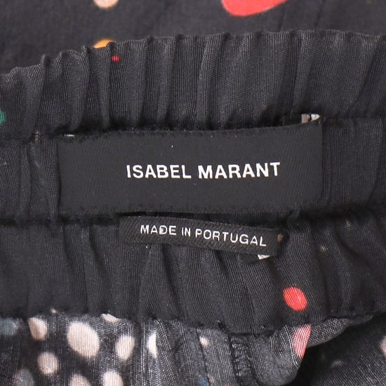 Isabel Marant broek met stippenprint, elastische taille en rechte pijpen in zwart katoen - Image 4