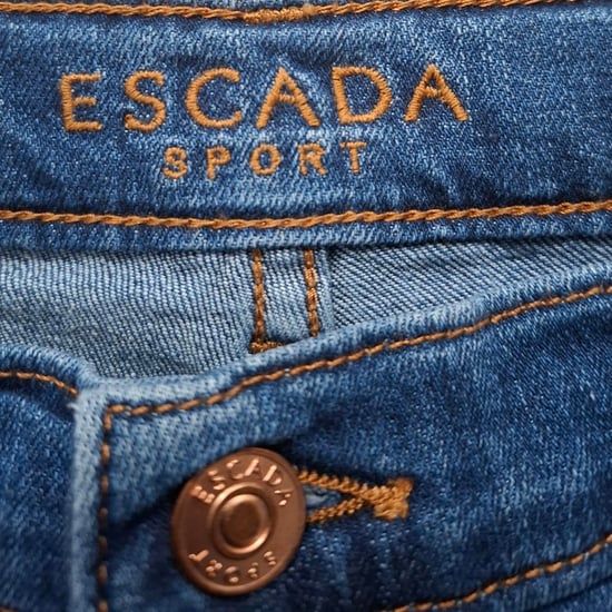 Escada Sport raka jeans i blå bomullsdenim - Image 3