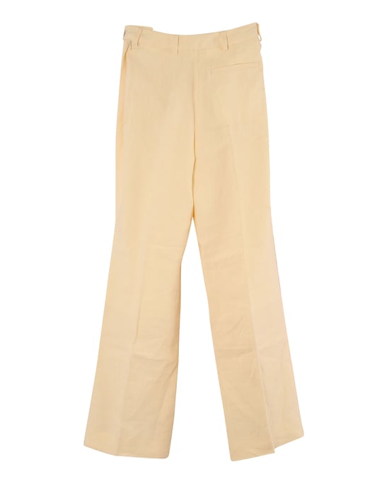 Acne Studios broek met zijsluiting in geel linnen - Image 1