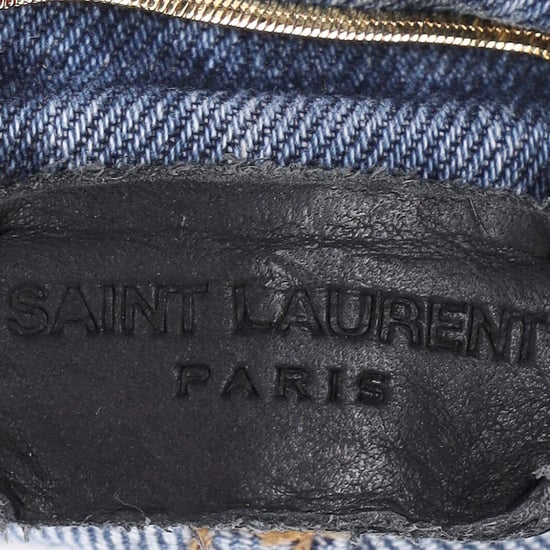 Saint Laurent slim fit jeans med broderad logotyp i blå bomullsdenim - Image 4