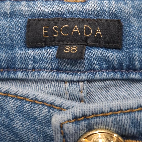 Escada Skinny Jeans med Blommönster i Blå Bomullsdenim - Image 3