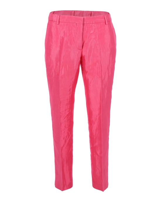 Dries Van Noten raka byxor i rosa viskos - Image 3
