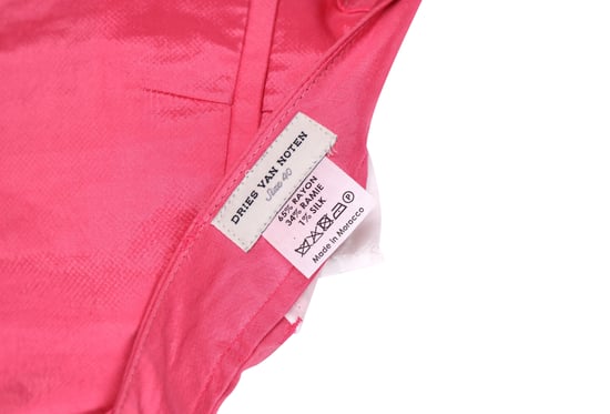 Dries Van Noten raka byxor i rosa viskos - Image 4
