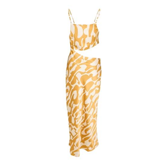 AX Paris Womens/Ladies Polyester Asymmetric Cut Out Party Midi Dress (Mustard Print) - Image 3