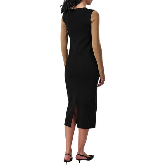 Boss Florency viscose slanke midijurk voor dames (Zwart/Bruin/Wit) - Image 3