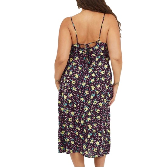 Brave Soul Midi-jurk met gebogen spaghettibandjes en bloemenprint voor dames (Zwart/Groen/Geel) - Image 3