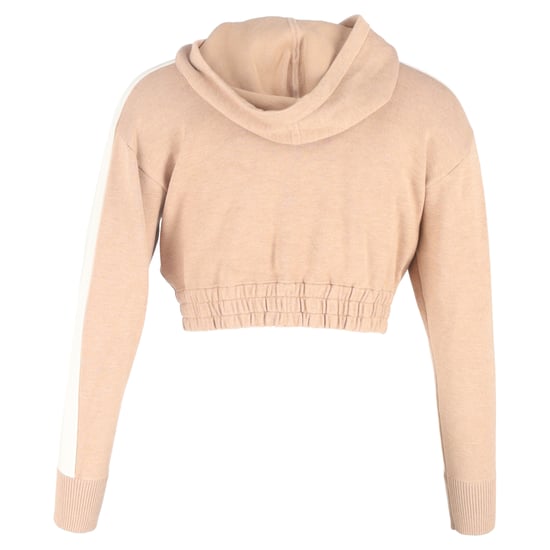 Sandro cropped sweater met capuchon en ritssluiting in beige katoen - Image 3