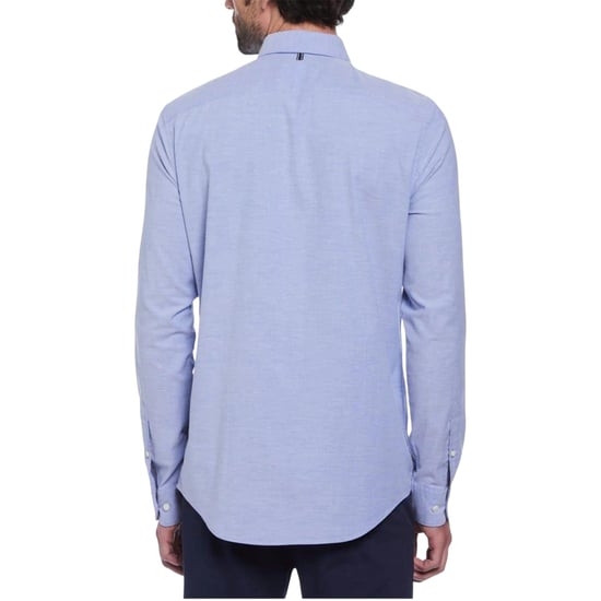 Original Penguin Heren-shirt met lange mouwen 'Sticker Pete' van EcoVero (Amparo Blue) - Image 2